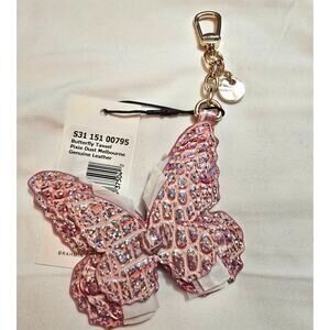 Limited Edition BRAHMIN 3D Butterfly Keychain FOB in Pixie Dust Genuine Leather